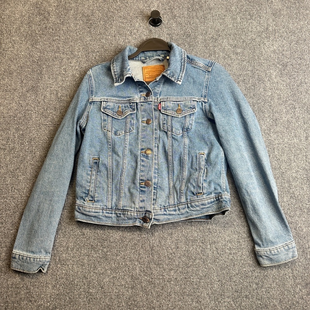 Levi's Trucker Denim Jacket Womens M Blue Jean Premium Stretch Classic Casual
